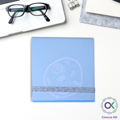 Notas con Tapa de Celula Animal ciencia ok biologia celular eucarionte kawaii cute celeste microbiología pastel estudiantes universitario colegio papeleria tacos de nota regalos para estudiantes