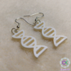 Aros de ADN joya de Plata 925 ley esterlina impresion 3D color blanco laboratorio pendientes joyeria cientifica genetica