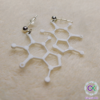 Aros de Cafeina joya de Plata 925 ley esterlina impresion 3D color blanco café laboratorio pendientes joyeria cientifica